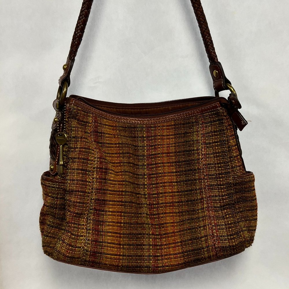 Fossil Braided Handle Shoulder Bag